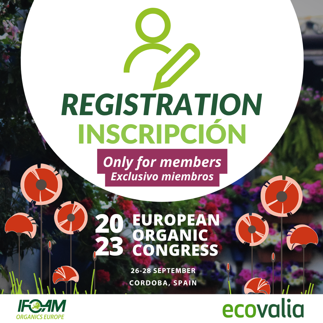 European organic congress registration only members, IFOAM, ecovalia
